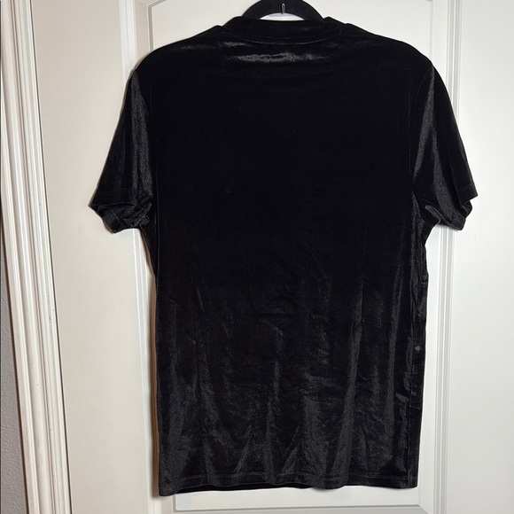 ASOS Black Short Sleeve Velour Crew Neck Tee Size S - Picture 5 of 5